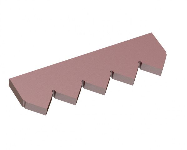 Center counter knife 409x121x25, Hardox, version 80 for Vecoplan 