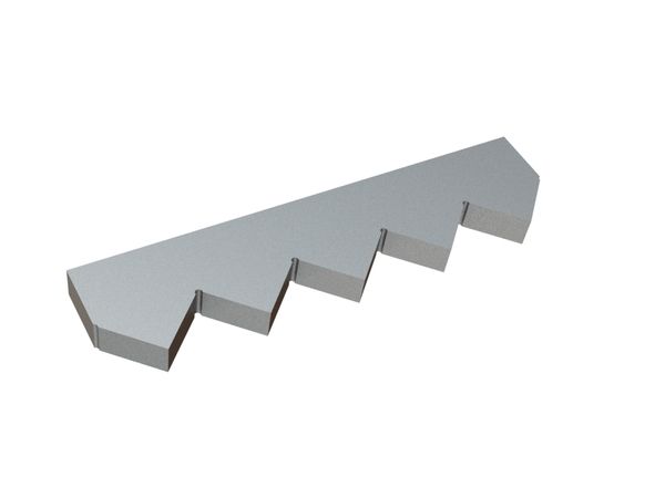 Center counter knife 410x97x29 Premium Line, version 80, X version for Vecoplan LLC (Retech) 