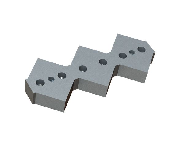 Center counter knife 490x180x60 Premium Line, version 130, W9 version for UNTHA America Untha XR 2000