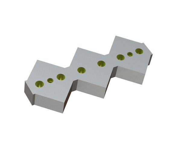 Center counter knife 490x210x60, Eco Line, version 130, B1 version for UNTHA America Untha XR 3000