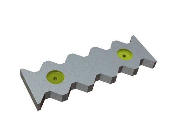 Center outer counter knife 476x155x38 Eco Line, version 80, W9 version for Vecoplan LLC (Retech) 