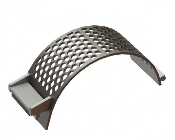 Cesta de criba 340 ancho, espesor t=15, perforación Ø40, ligamento 8, Creusabro, patentado para Lindner Recyclingtech Lindner Komet 2800
