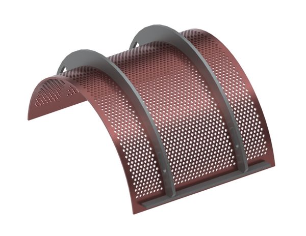 Cesta de criba 488 ancho, espesor t=6, perforación Ø8, ligamento 4, Hardox para Herbold Meckesheim GmbH 