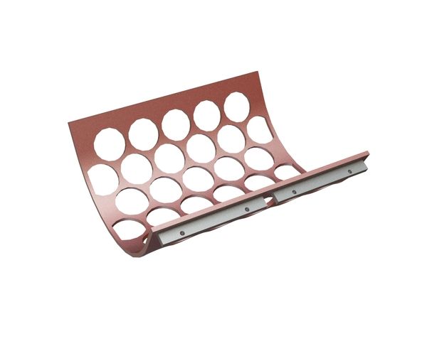 Cesta de criba 644 ancho, espesor t=12 perforación Ø100, ligamento 10, Hardox 