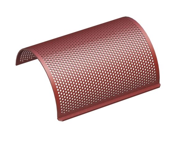Cesta de criba 675 ancho, espesor t=8 perforación Ø12, ligamento 5, Hardox para Hosokawa Alpine AG 