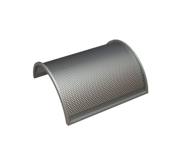 Cesta de criba, ancho 1030, espesor de chapa t=10, perforación Ø13, nervio 6, Creusabro 