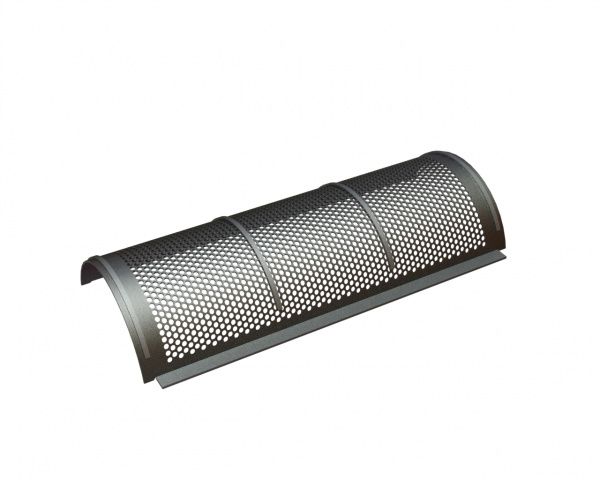 Cesta de criba ancho 1280, espesor t=6, perforación Ø16, nervio 4, con nervaduras, Creusabro para Eldan Recycling 