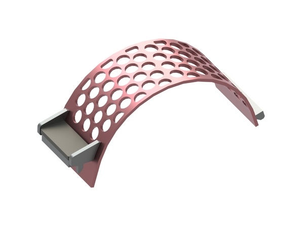 Cesta de criba ancho 340, espesor t=15, perforación Ø65, nervio 12, Hardox, patentado para Lindner Recyclingtech 