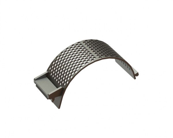 Cesta de criba ancho 340, espesor t=15, perforación hexagonal ancho entre caras 28, puente 7 para Lindner Recyclingtech Lindner Komet 2800