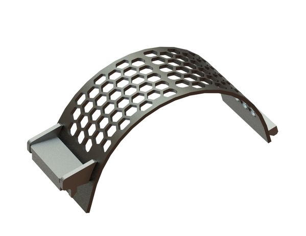 Cesta de criba ancho 340, espesor t=15, perforación hexagonal ancho entre caras 50, ligamento 10 para Lindner Recyclingtech Lindner Komet 2800