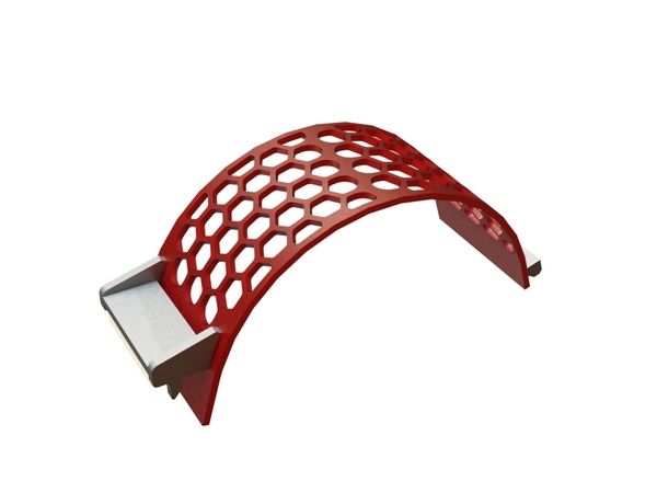 Cesta de criba ancho 340, espesor t=15, perforación hexagonal ancho entre caras 60, ligamento 12 para Lindner Recyclingtech Lindner Power Komet 2800