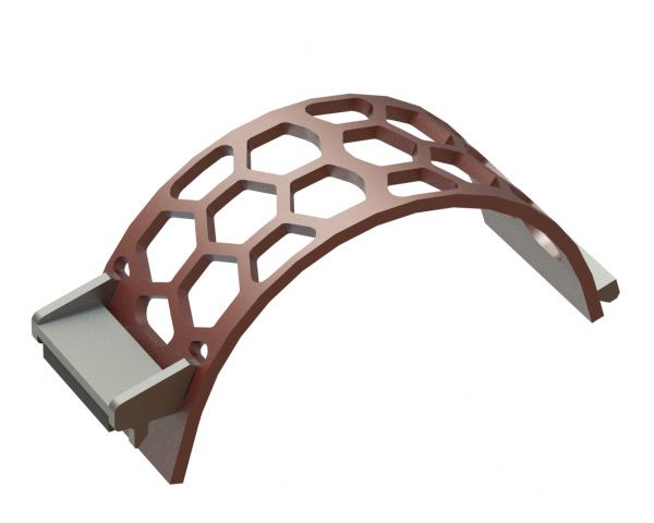 Cesta de criba ancho 340, espesor t=25, perforación hexagonal ancho entre caras 120, puente 22 para Lindner Recyclingtech Lindner Komet 2800