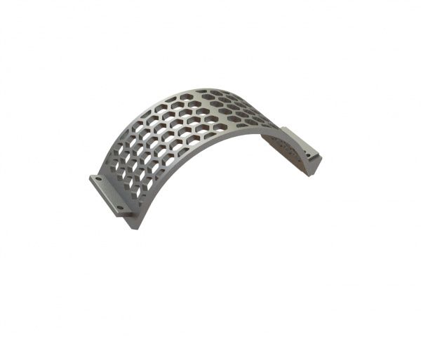 Cesta de criba ancho 343, espesor t=25, perforación hexagonal ancho entre caras 50, puente 13 para Lindner Recyclingtech Lindner Komet 2800 (A)