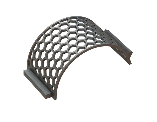 Cesta de criba ancho 346, espesor t=15, perforación ancho entre caras 40, puente 10 para Weima Maschinenbau GmbH 