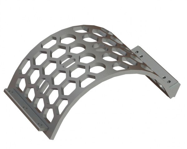 Cesta de criba ancho 524, espesor t=25, perforación hexagonal ancho entre caras 90, ligamento 20 para Lindner Recyclingtech 