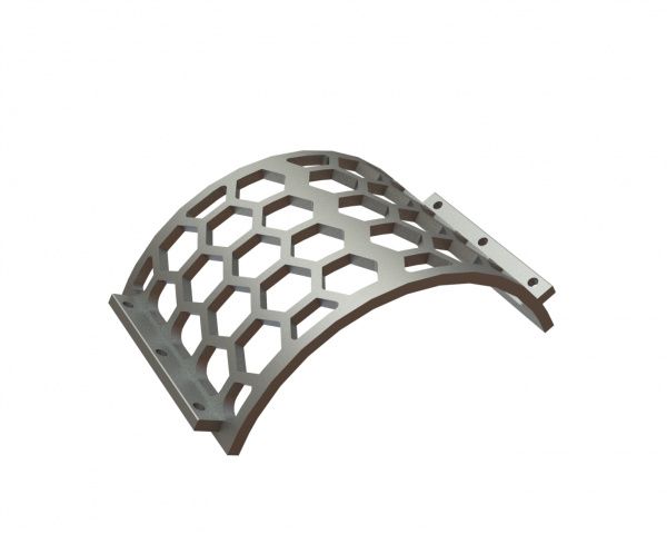 Cesta de criba ancho 530, espesor t=25, perforación hexagonal ancho entre caras 100, ligamento 20 para Lindner Recyclingtech Lindner Jupiter