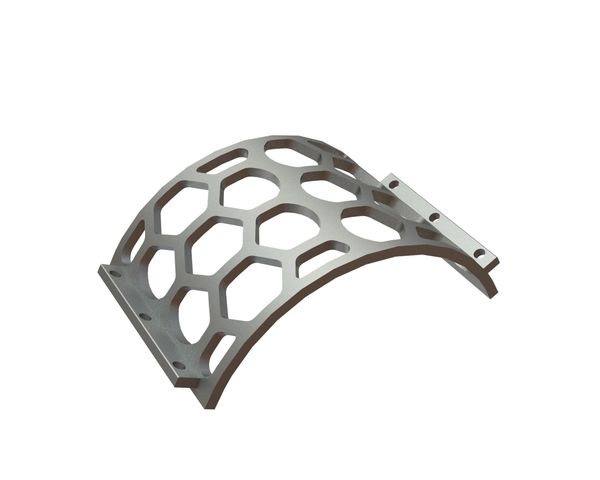 Cesta de criba ancho 530, espesor t=25, perforación hexagonal ancho entre caras 142, ligamento 27.5 para Lindner Recyclingtech Lindner Jupiter