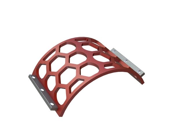 Cesta de criba ancho 530, espesor t=25, perforación hexagonal ancho entre caras 150, ligamento 25 para Lindner Recyclingtech Lindner Jupiter