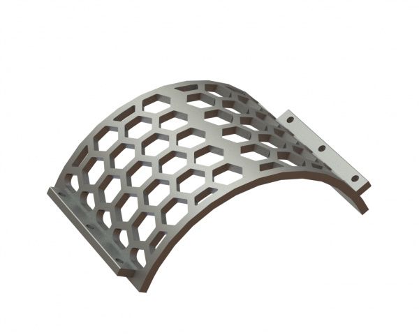 Cesta de criba ancho 530, espesor t=25, perforación hexagonal ancho entre caras 80, puente 20 para Lindner Recyclingtech Lindner Jupiter