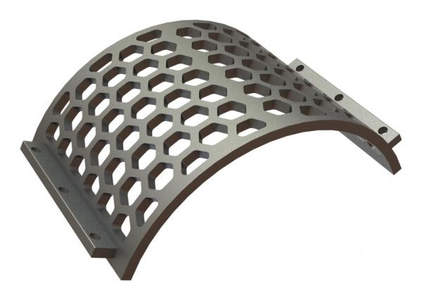Cesta de criba ancho 535, espesor t=25, perforación hexagonal ancho entre caras 60, puente 18 para Lindner Recyclingtech Lindner Jupiter