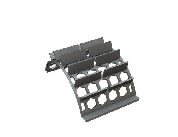 Cesta de criba ancho 577, espesor t=25, perforación hexagonal ancho entre caras 90, puente 20/43 para Lindner Recyclingtech Lindner Jupiter