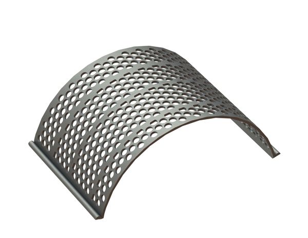 Cesta de criba, ancho 583, espesor de chapa t=10, perforación asimétrica Ø30, nervio 8 para Herbold Meckesheim GmbH Herbold SMS 80/120