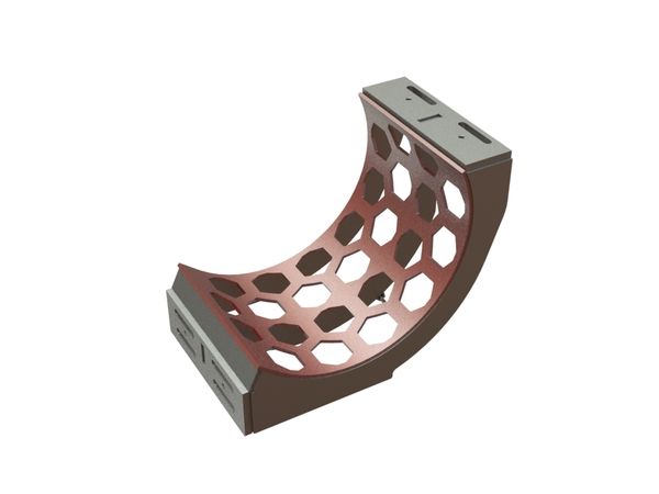 Cesta de criba ancho 736, espesor t=15, perforación hexagonal ancho entre caras 150 para Untha Untha XR