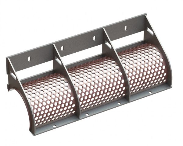 Cesta de cribado 1302 mm de ancho, espesor de chapa perforada t=10, perforación Hardox Ø30 nervio 7 para Vecoplan Vecoplan VAZ 1300