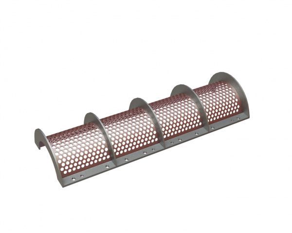 Cesta de cribado 1582 mm de ancho, espesor de chapa perforada t=8, perforación Ø25 nervio 7, Hardox para Vecoplan Vecoplan VAZ 1600 (New Generation)