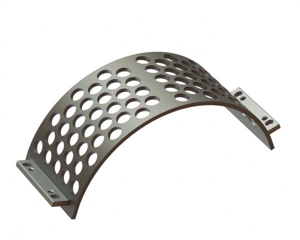 Cesta de cribado 342 mm de ancho, espesor de chapa perforada t=15, perforación Ø50, nervio 14 para Lindner Recyclingtech Lindner Komet 2800 (A)