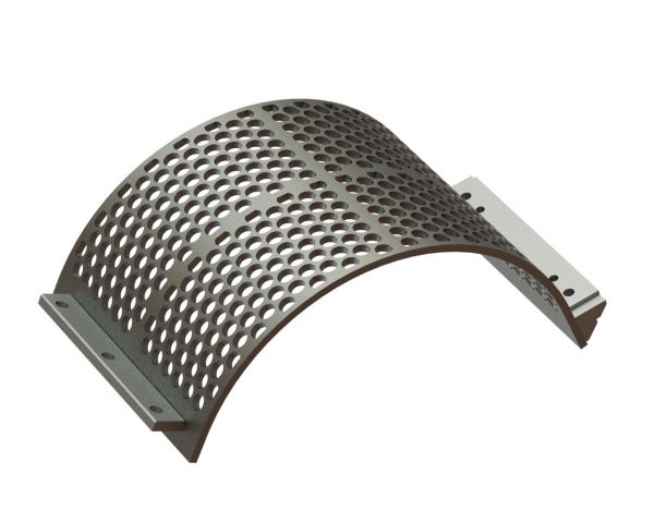 Cesta de cribado 524 mm de ancho, espesor de chapa perforada t=15 para Lindner Recyclingtech 
