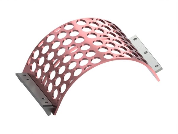 Cesta de cribado 524 mm de ancho, espesor de chapa perforada t=15, perforación Ø70 nervio 16, Hardox para Lindner Recyclingtech 