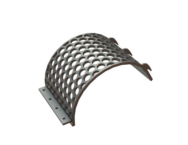 Cesta de cribado 618 mm de ancho, espesor de chapa perforada t=25, perforación Ø70 nervio 25 para Vecoplan Vecoplan VEZ