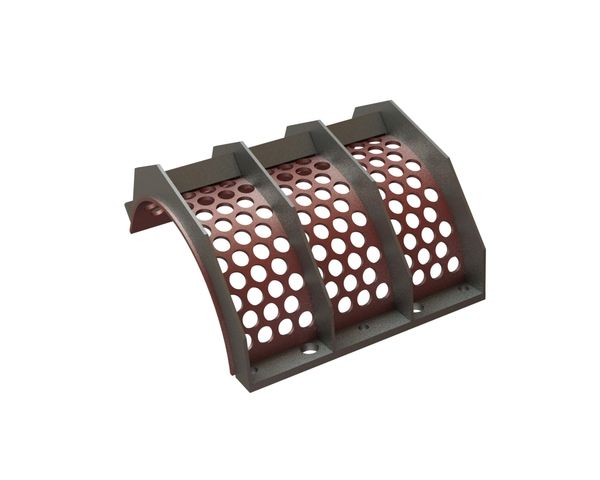 Cesta de cribado 655 mm de ancho, espesor de chapa perforada t=10, perforación Ø40 nervio 12...12.4 para Lindner Recyclingtech Lindner Micromat MS 2000