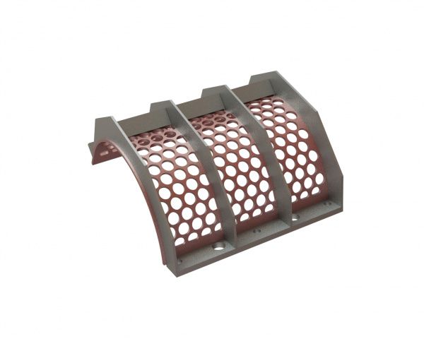 Cesta de cribado 657 mm de ancho, espesor de chapa perforada t=10, perforación Ø40 nervio 8, Hardox para Lindner Recyclingtech Lindner Micromat MS 2000