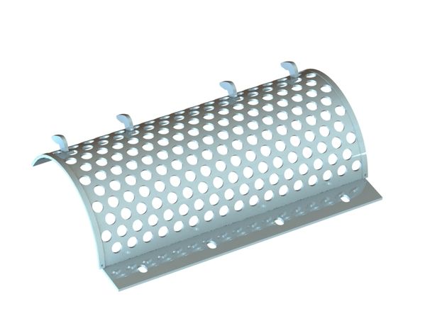 Cesta de cribado 796 mm de ancho, espesor de chapa perforada t=6, perforación V4A Ø6 nervio 4 para Vecoplan Vecoplan VAZ 800 XL