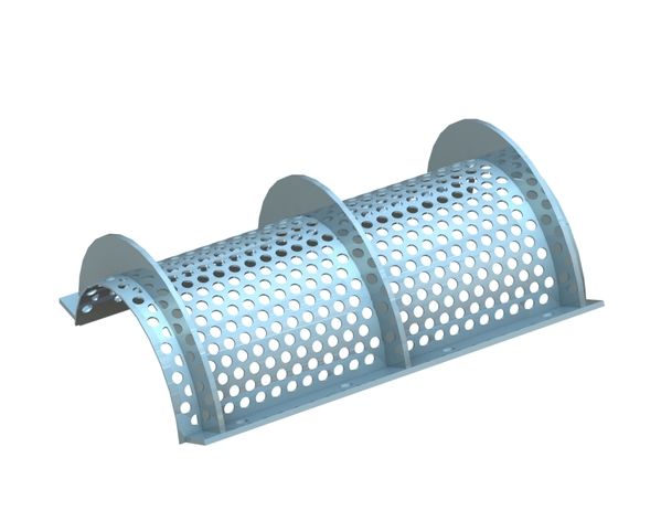 Cesta de cribado 798 mm de ancho, espesor de chapa perforada t=4, perforación Ø20 nervio 10 para Vecoplan Vecoplan VAZ 800 XL