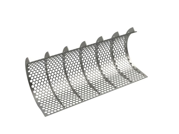 Cesta de cribado, ancho 1988 mm, espesor de chapa perforada t=10, perforación hexagonal, nervio 9 para Zeno Zerkleinerungsmaschinen 