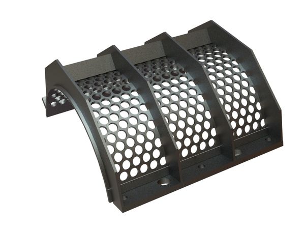 Cestello vaglio larghezza 655, spessore t=10, perforazione Ø30, ligamento 10, Creusabro per Lindner Recyclingtech Lindner Micromat MS 2000