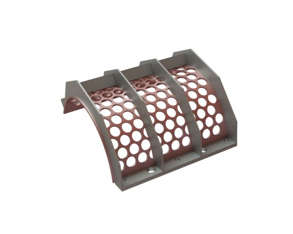 cesto colador 655 ancho, espesor de la placa de cribado t=10 Hardox perforación Ø50, puente 10 para Lindner Recyclingtech Lindner Micromat MS 2000