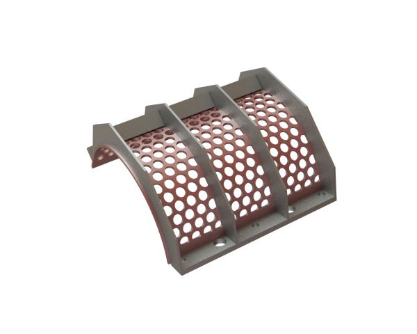 cesto colador 657 ancho, espesor de la placa de cribado t=10 Hardox perforación Ø35, puente 10 para Lindner Recyclingtech Lindner Micromat MS 2000