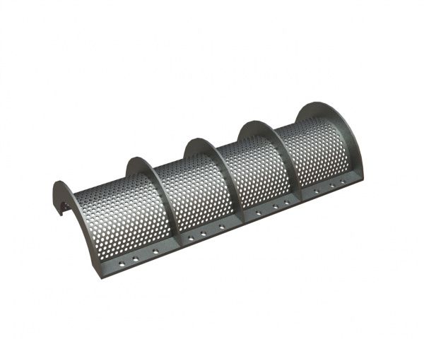Cesto vagliante 1322 mm di larghezza, spessore lamiera forata t=8, foratura Ø15 legamento 6 per Vecoplan Vecoplan VAZ 1300