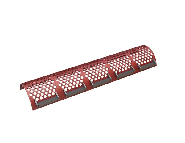 Cesto vagliante 2505 mm di larghezza, spessore lamiera forata t=15, foratura Ø50 legamento 11/19 per Lindner Recyclingtech Lindner Micromat Plus 2500