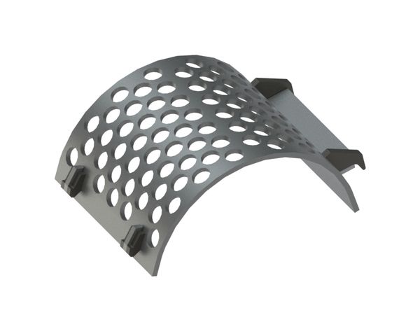 Cesto vagliante 497 mm di larghezza, spessore lamiera forata t=15, foratura Ø40, legamento 12/15 per Lindner Recyclingtech 
