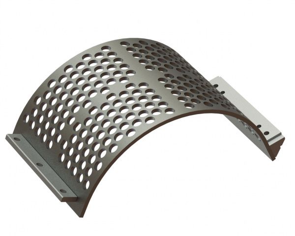 Cesto vagliante 524 mm di larghezza, spessore lamiera forata t=15, foratura Ø35 legamento 10 per Lindner Recyclingtech Lindner Universo