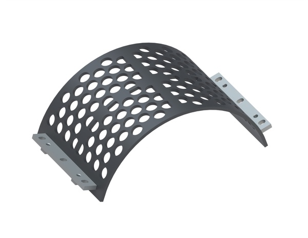 Cesto vagliante 524 mm di larghezza, spessore lamiera forata t=15, foratura Ø50 legamento 14 per Lindner Recyclingtech Lindner Universo