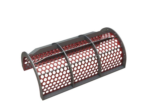 Cesto vagliante, larghezza 1485 mm, spessore lamiera forata t=10, foratura Ø50 legamento 10.3 per Weima Maschinenbau GmbH Weima WLK 15 Super Jumbo