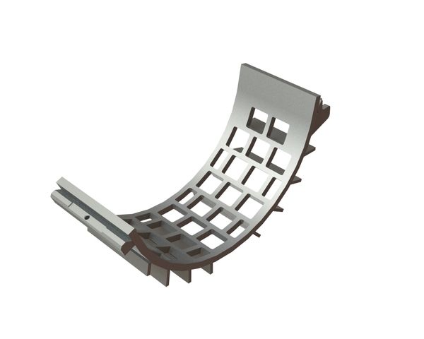 Cesto vagliante larghezza 340, lamiera vagliante spessore t=25, perforazione 80x80, legamento 18 per Lindner Recyclingtech Lindner Polaris