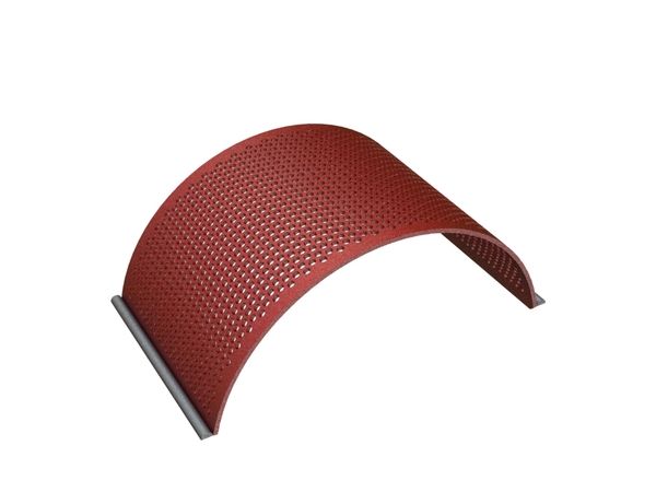 Cesto vagliante, larghezza 500, spessore lamiera t=10, perforazione Ø15, ligamento 6/7, Hardox per Herbold Meckesheim GmbH Herbold SMS 45/100