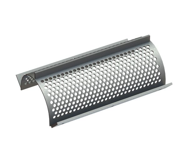 Cesto vagliante, larghezza 594 mm, spessore lamiera forata t=5, foratura Ø15 legamento 5 per Weima Maschinenbau GmbH 